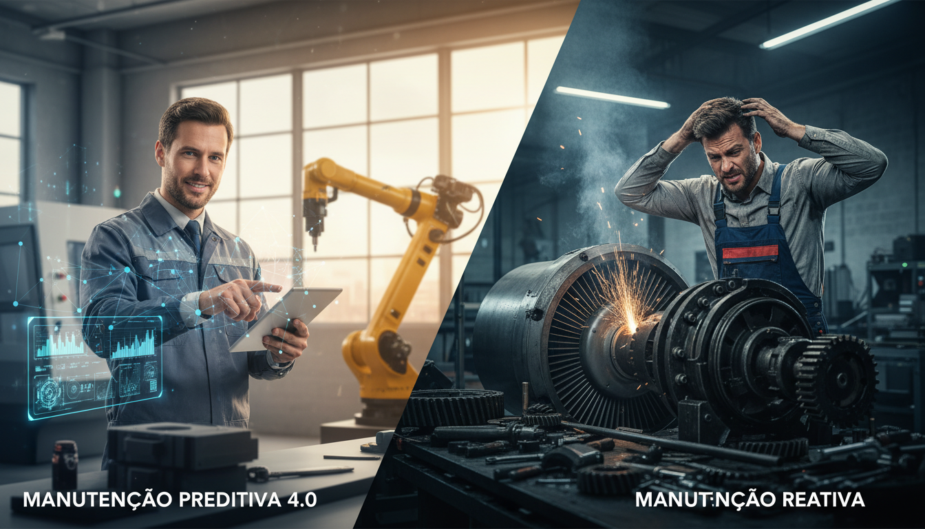 Comparação: Manutenção Preditiva vs. Manutenção Reativa